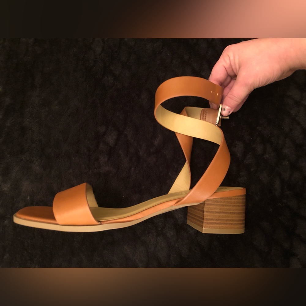 Shein brown open toed heels size 11